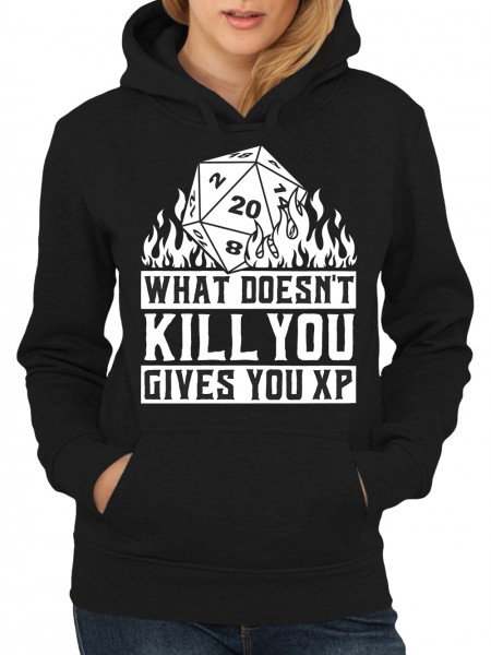 What doesn't Kill You Gives You EXP Rollenspiel Pen and Paper Damen Kapuzenpullover