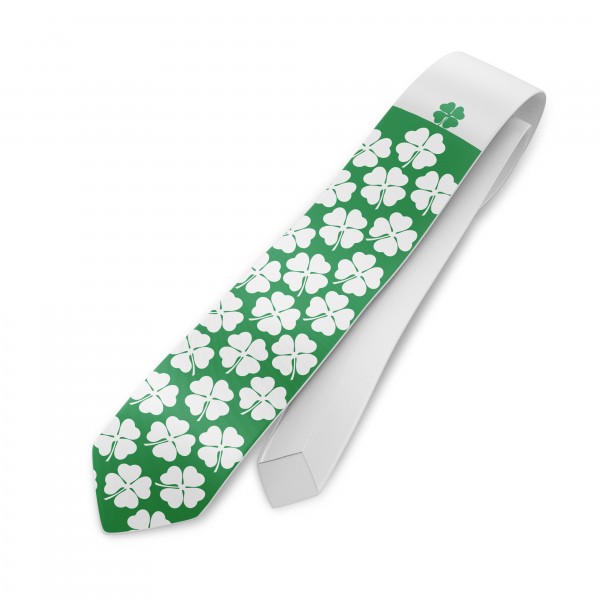 St Patricks Day Kleeblatt Krawatte mit Grünem Muster Ideal zum Saint Paddys Day als Gag im Büro oder