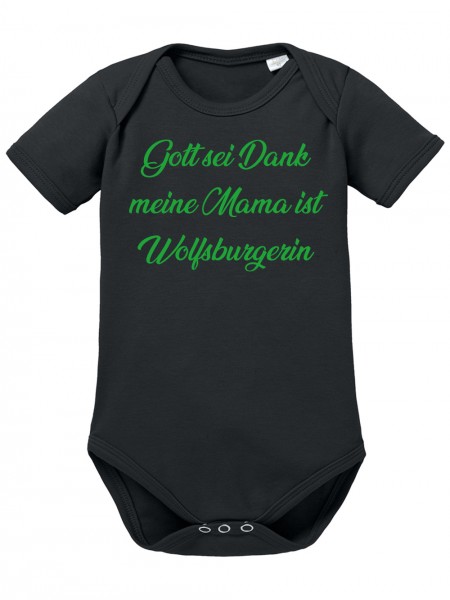 Gott Sei Dank meine Mama ist Wolfsburgerin Lustiges Fussballmotiv Baby Body
