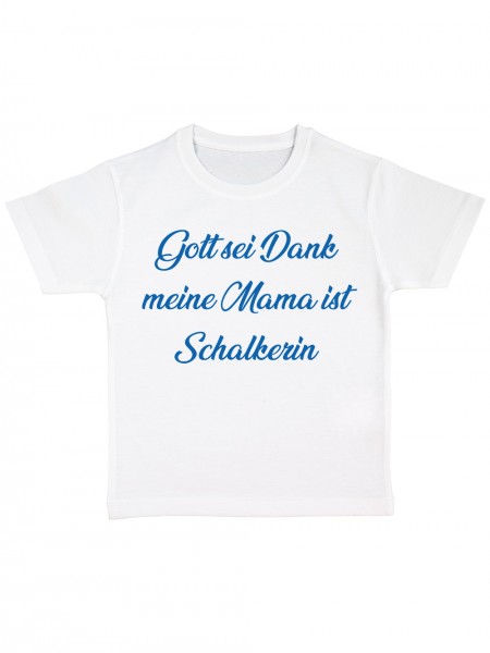 Gott Sei Dank meine Mama ist Schalkerin Lustiges Fussballmotiv Kinder Bio T-Shirt
