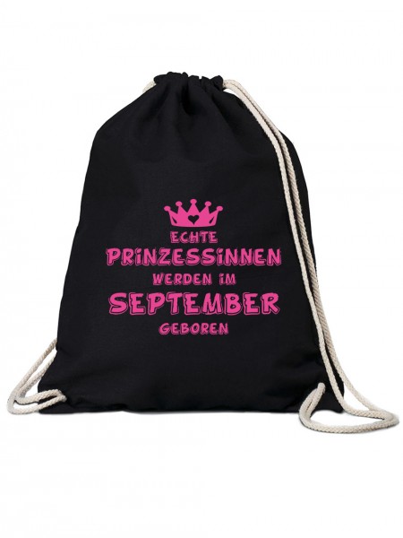 Echte Prinzessinnen werden im September geboren | Gym-Bag Turn-Beutel