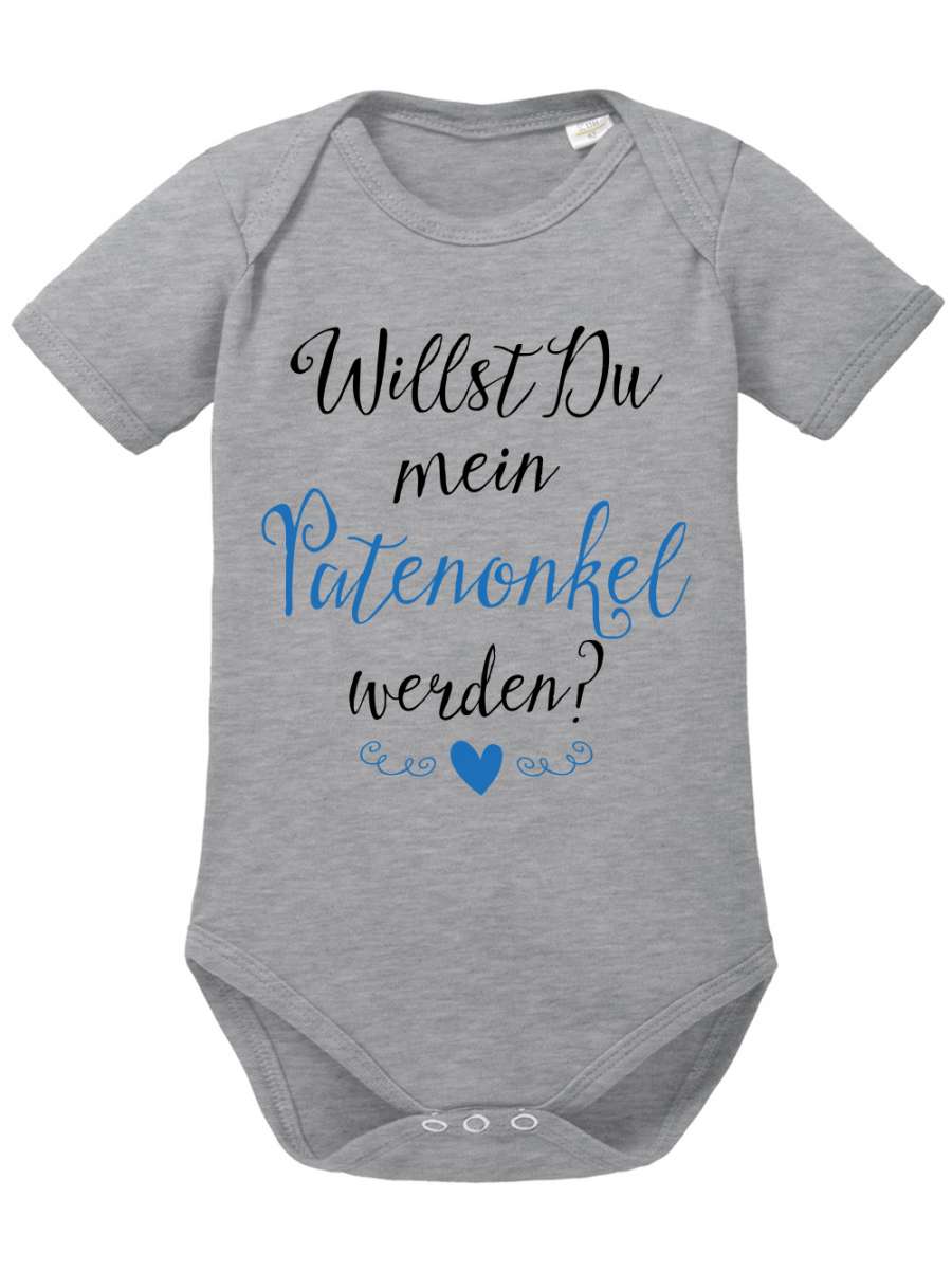 Baby Body 'Willst Du Mein Patenonkel Sein?' - Süßer Taufbody In Babyblau
