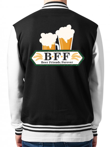 BFF Beer Friends Forever Oktoberfest Bier und Trinken Motiv in Grunge Optik College-Jacke