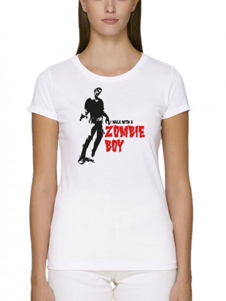 I Walk With A Zombie Boy Damen T-Shirt Fit Bio und Fair