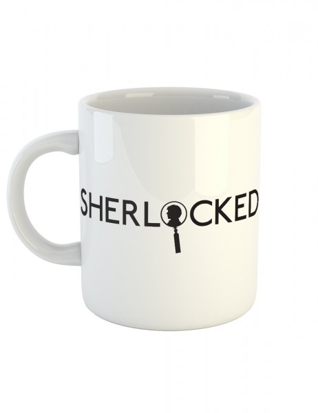 Kaffeetasse mit Aufdruck Sherlock Profile