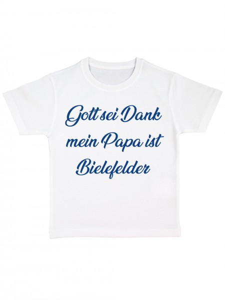 Gott sei Dankmein Papa ist Bielefelder Lustiges Fussballmotiv Kinder Bio T-Shirt