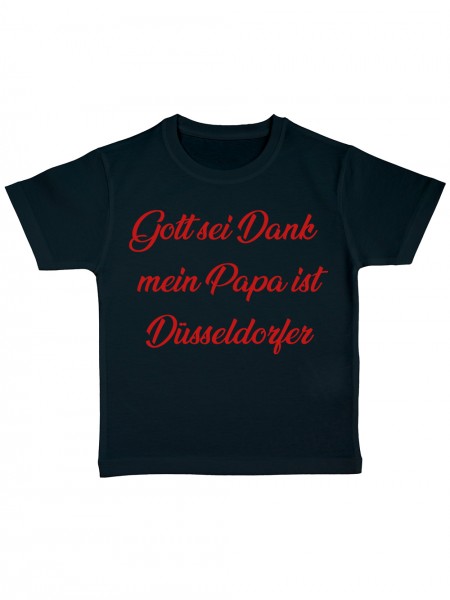 Gott Sei Dank mein Papa ist Düsseldorfer Lustiges Fussballmotiv Kinder Bio T-Shirt