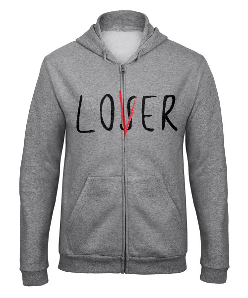 Losers / Lovers Club Unisex Zip Pullover Sports Grey